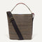 PDP |The Bucket Bag in Cacao Herringbone shown from the front. 
