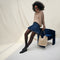Alternate view of The Bucket Bag in Knot Brown shown worn differently on model. 