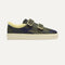 The Kids Strap Sneaker in Spruce Camo shown from the side. 