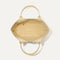The Lightweight Tote in Checker Sand shown open from the top, with interior visible. 