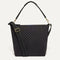 PDP |The Mini Zip Bucket in Black Sand shown from the front. 