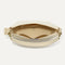 The Mini Zip Bucket in White Sand shown from the top down, with zipper open and interior exposed.