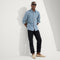 Alternate view of a model wearing The Ravello Loafer in Sand. 