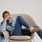 Alternate view of a model wearing The Casual Clog in Butternut.
