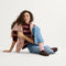 Alternate view of a model wearing The Casual Clog in Chestnut.