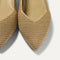 Close up of the toe and vamp on The Point II in Tan Woven.