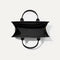 The Classic Tote in Black Sand, shown from above, with the interior exposed.