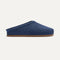 The Casual Clog in Blue Raffia-Knit shown from the side. 