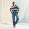 Alternate view of a model wearing The Casual Clog in Wheat Rafia Knit.
