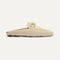 The Double Bit Loafer Mule in Sandstone shown from the side. 