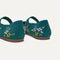 Close up of the heel of The Kids Mary Jane in Everglade Twig.