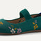 Close up of the toe and vamp of The Kids Mary Jane in Everglade Twig.