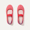 The Kids Mary Jane in Cherry Stripe shown from the top.
