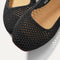 Close up of The Max Square in Black Mesh, shown in diagonal view.