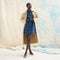 Alternate view of a model wearing The Max Square Mary Jane in Wheat Raffia-Knit.