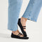 hover | Model wearing The Double Buckle Mary Jane in Black.