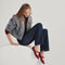 Alternate view of a model wearing The Double Buckle Mary Jane in Cabernet.