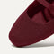 Close up of the toe and vamp of The Double Buckle Mary Jane in Cabernet.