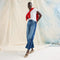 Alternate view of a model wearing The Double Buckle Mary Jane in Dune Mesh.
