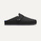 The Men's Clog in Soft Black shown from the side. 