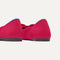 Close up of the heel of The Bow Point II in Rouge, with Rothy's signature blue halo.