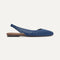 Side view of The Almond Slingback in Deep Sea Mesh.