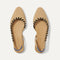 The Almond Slingback in Eyelet Frappe shown from the top.