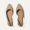 The Almond Slingback in Metallic Prosecco shown from the top.