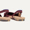 Close up of the heel The Almond Slingback in Syrah.