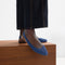 hover | Model wearing The Almond Slingback in Deep Sea Mesh.