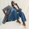 Alternate view of a model wearing The Almond Slingback in Off White Mesh. 