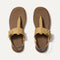 The T-Strap Sandal in Metallic Golden Sun shown from the top.