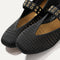 Top view of the square toe and V-shaped vamp of The Max Buckle Mary Jane in Black Mesh.