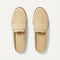 The Penny Loafer Mule in Sandstone Raffia-Knit shown from the top.