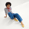 Alternate view of a model wearing The Cruiser Mary Jane in Sunbeam Raffia-Knit. 