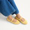 hover | Model wearing The Cruiser Mary Jane in Sunbeam Raffia-Knit.