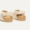 Close up of the heel strap on The Kids Double Strap Sandal in Conch.