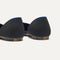 Close up of the back heel of The D'Orsay Point in Black