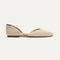 The D'Orsay Point in Conch Raffia-Knit shown from the side. 