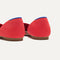 Close up of the back heel of The D'Orsay Point in Red Hot