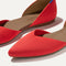 Close up of the toe and vamp of The D'Orsay Point in Red Hot