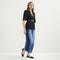 Alternate view of a model wearing The D'Orsay Point in Black
