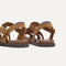 Close up of the back heel strap of The Fisherman Sandal in Pecan.