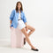 Alternate view of a model wearing The Almond Slingback. 