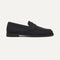 The Penny Loafer in Black shown from the side. 