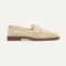 The Penny Loafer in Conch Raffia-Knit shown from the side. 