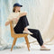 Alternate image of a model wearing The Penny Loafer in Conch Raffia-Knit.