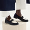 hover | Model wearing The Penny Loafer in Tux.