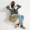 Alternate view of a model wearing The Braid Clog in Butternut.