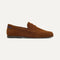 The Ravello Penny Loafer in Russet shown from the side. 